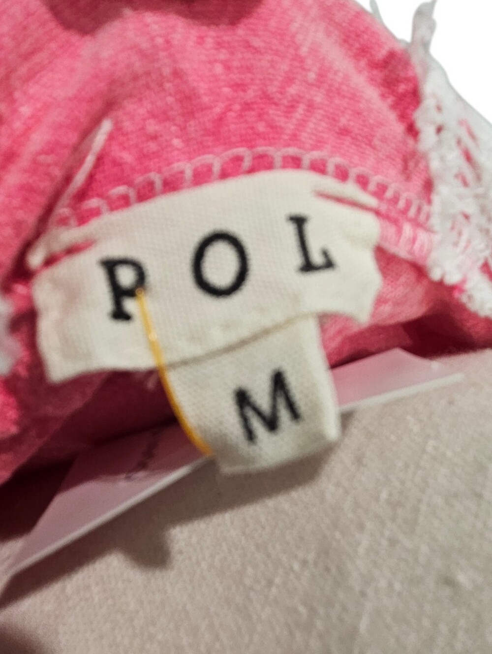 POL Pink and White Open Knit Button-Front Hooded Cotton Shirt NEW - Picture 5 of 8